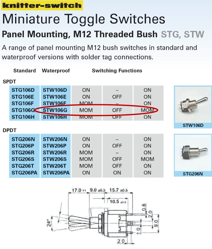 STW106G KnitterSwitch Mustang Toggle Switches [QTY=1pcs] eBay